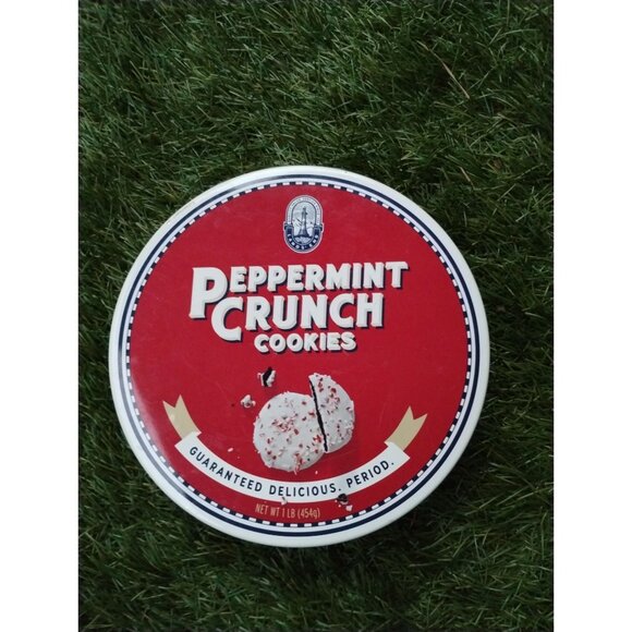 Peppermint Crunch Cookies Vintage Collectible Original Tin - Empty - Picture 1 of 5